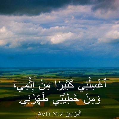 Picture 03 - اَلْمَزَامِيرُ 51:2 AVD - ٱغْسِلْنِي كَثِيرًا مِنْ - Bible Verse Picture
