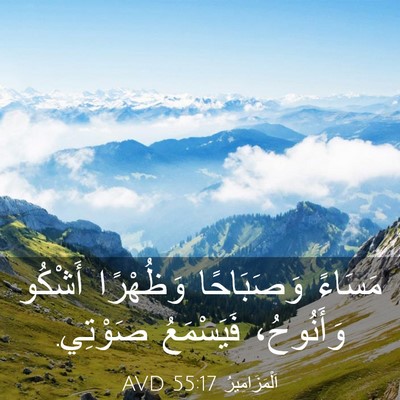 Picture 03 - اَلْمَزَامِيرُ 55:17 AVD - مَسَاءً وَصَبَاحًا - Bible Verse Picture