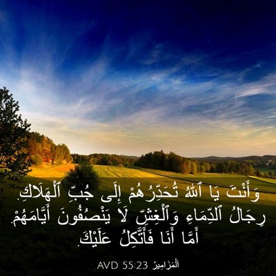 Picture 03 - اَلْمَزَامِيرُ 55:23 AVD - وَأَنْتَ يَا ٱللهُ - Bible Verse Picture