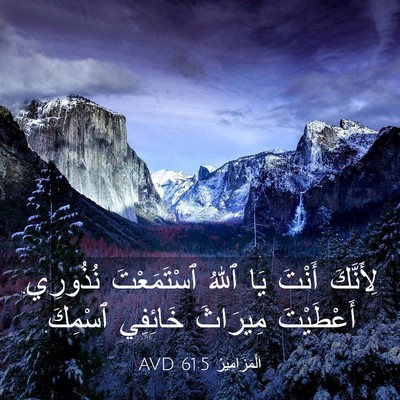 Picture 03 - اَلْمَزَامِيرُ 61:5 AVD - لِأَنَّكَ أَنْتَ يَا ٱللهُ - Bible Verse Picture