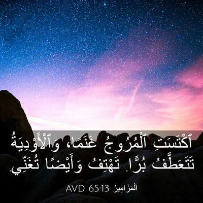Picture 03 - اَلْمَزَامِيرُ 65:13 AVD - ٱكْتَسَتِ ٱلْمُرُوجُ - Bible Verse Picture