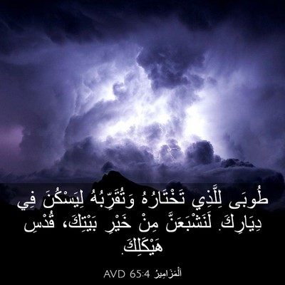 Picture 03 - اَلْمَزَامِيرُ 65:4 AVD - طُوبَى لِلَّذِي - Bible Verse Picture