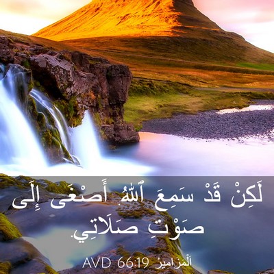Picture 03 - اَلْمَزَامِيرُ 66:19 AVD - لَكِنْ قَدْ سَمِعَ ٱللهُ. - Bible Verse Picture