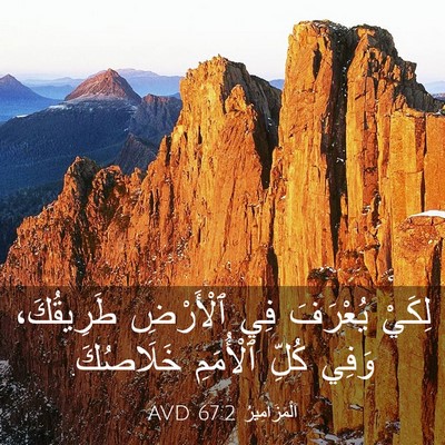 Picture 03 - اَلْمَزَامِيرُ 67:2 AVD - لِكَيْ يُعْرَفَ فِي - Bible Verse Picture