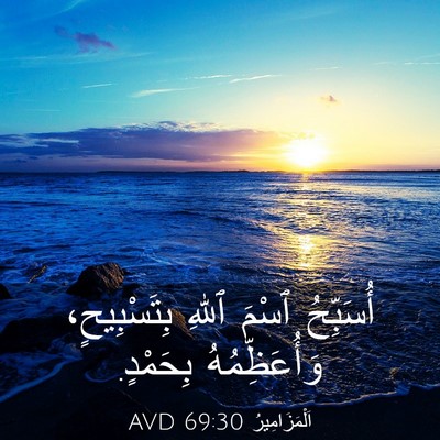 Picture 03 - اَلْمَزَامِيرُ 69:30 AVD - أُسَبِّحُ ٱسْمَ ٱللهِ - Bible Verse Picture