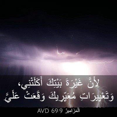 Picture 03 - اَلْمَزَامِيرُ 69:9 AVD - لِأَنَّ غَيْرَةَ بَيْتِكَ - Bible Verse Picture