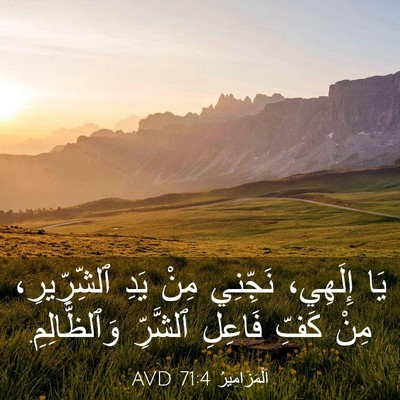 Picture 03 - اَلْمَزَامِيرُ 71:4 AVD - يَا إِلَهِي، نَجِّنِي مِنْ - Bible Verse Picture