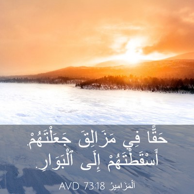 Picture 03 - اَلْمَزَامِيرُ 73:18 AVD - حَقًّا فِي مَزَالِقَ - Bible Verse Picture