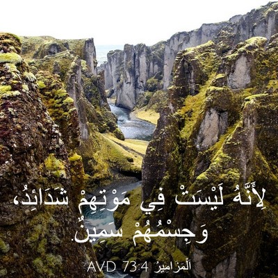 Picture 03 - اَلْمَزَامِيرُ 73:4 AVD - لِأَنَّهُ لَيْسَتْ فِي - Bible Verse Picture