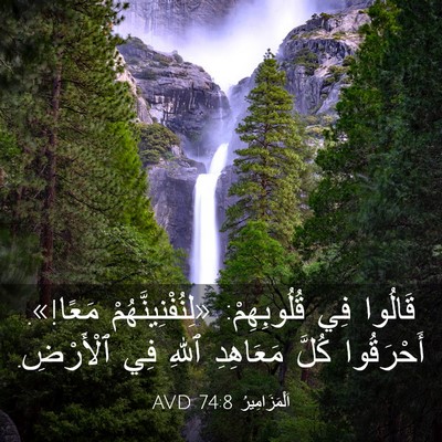 Picture 03 - اَلْمَزَامِيرُ 74:8 AVD - قَالُوا فِي قُلُوبِهِمْ: - Bible Verse Picture