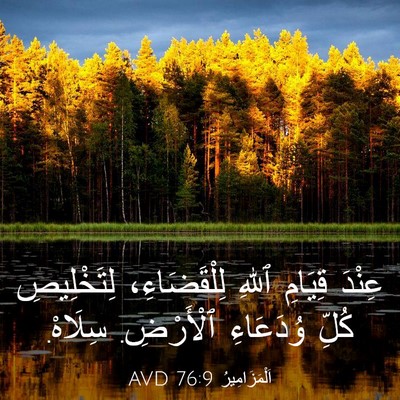 Picture 03 - اَلْمَزَامِيرُ 76:9 AVD - عِنْدَ قِيَامِ ٱللهِ - Bible Verse Picture