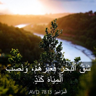 Picture 03 - اَلْمَزَامِيرُ 78:13 AVD - شَقَّ ٱلْبَحْرَ - Bible Verse Picture