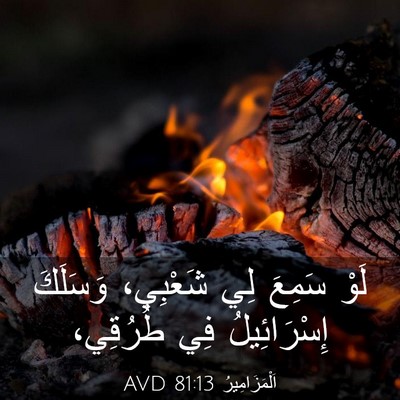 Picture 03 - اَلْمَزَامِيرُ 81:13 AVD - لَوْ سَمِعَ لِي شَعْبِي، - Bible Verse Picture