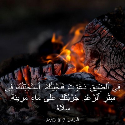 Picture 03 - اَلْمَزَامِيرُ 81:7 AVD - فِي ٱلضِّيقِ دَعَوْتَ - Bible Verse Picture