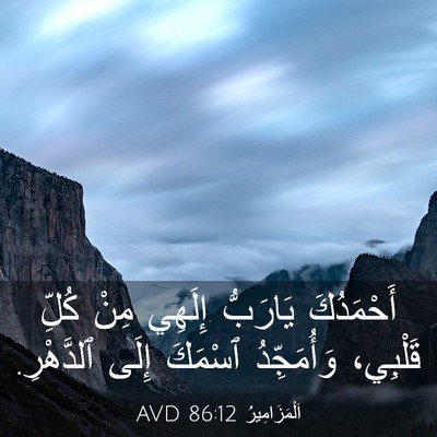 Picture 03 - اَلْمَزَامِيرُ 86:12 AVD - أَحْمَدُكَ يَارَبُّ - Bible Verse Picture