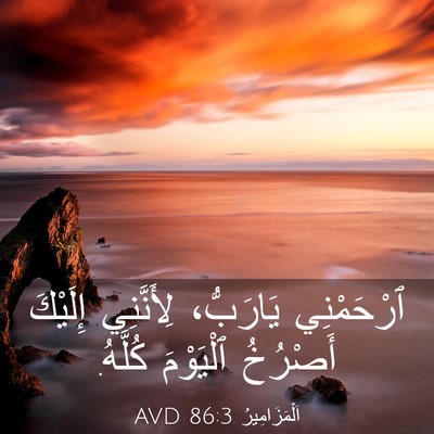 Picture 03 - اَلْمَزَامِيرُ 86:3 AVD - ٱرْحَمْنِي يَارَبُّ، - Bible Verse Picture