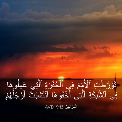 Picture 03 - اَلْمَزَامِيرُ 9:15 AVD - تَوَرَّطَتِ ٱلْأُمَمُ فِي - Bible Verse Picture