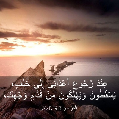 Picture 03 - اَلْمَزَامِيرُ 9:3 AVD - عِنْدَ رُجُوعِ أَعْدَائِي - Bible Verse Picture