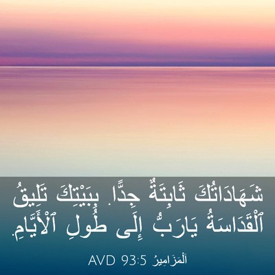 Picture 03 - اَلْمَزَامِيرُ 93:5 AVD - شَهَادَاتُكَ ثَابِتَةٌ - Bible Verse Picture