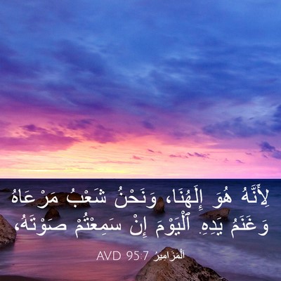Picture 03 - اَلْمَزَامِيرُ 95:7 AVD - لِأَنَّهُ هُوَ إِلَهُنَا، - Bible Verse Picture