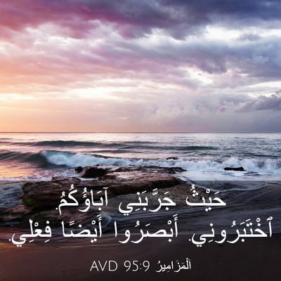 Picture 03 - اَلْمَزَامِيرُ 95:9 AVD - حَيْثُ جَرَّبَنِي - Bible Verse Picture