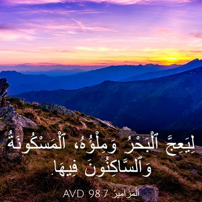Picture 03 - اَلْمَزَامِيرُ 98:7 AVD - لِيَعِجَّ ٱلْبَحْرُ - Bible Verse Picture