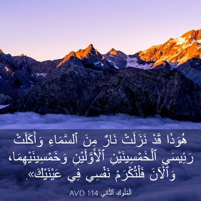 Picture 03 - اَلْمُلُوكِ ٱلثَّانِي 1:14 AVD - هُوَذَا قَدْ نَزَلَتْ - Bible Verse Picture