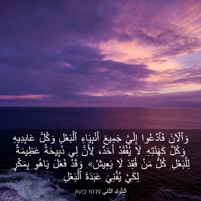 Picture 03 - اَلْمُلُوكِ ٱلثَّانِي 10:19 AVD - وَٱلْآنَ فَٱدْعُوا - Bible Verse Picture