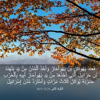 Picture 03 - اَلْمُلُوكِ ٱلثَّانِي 13:25 AVD - فَعَادَ يَهُوآشُ بْنُ - Bible Verse Picture