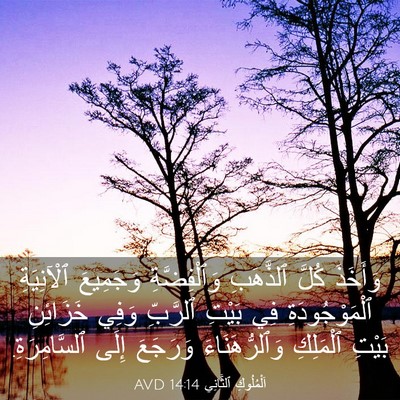 Picture 03 - اَلْمُلُوكِ ٱلثَّانِي 14:14 AVD - وَأَخَذَ كُلَّ ٱلذَّهَبِ - Bible Verse Picture