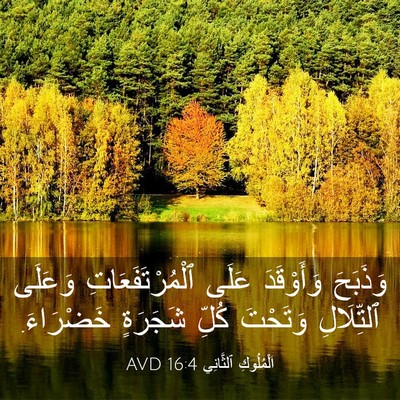 Picture 03 - اَلْمُلُوكِ ٱلثَّانِي 16:4 AVD - وَذَبَحَ وَأَوْقَدَ عَلَى - Bible Verse Picture