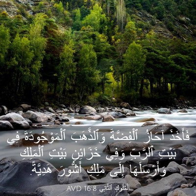 Picture 03 - اَلْمُلُوكِ ٱلثَّانِي 16:8 AVD - فَأَخَذَ آحَازُ - Bible Verse Picture