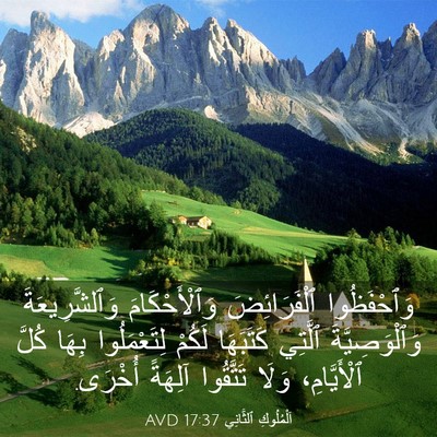 Picture 03 - اَلْمُلُوكِ ٱلثَّانِي 17:37 AVD - وَٱحْفَظُوا ٱلْفَرَائِضَ - Bible Verse Picture