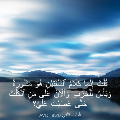 Picture 03 - اَلْمُلُوكِ ٱلثَّانِي 18:20 AVD - قُلْتَ إِنَّمَا كَلَامُ - Bible Verse Picture