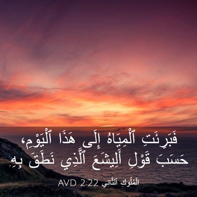 Picture 03 - اَلْمُلُوكِ ٱلثَّانِي 2:22 AVD - فَبَرِئَتِ ٱلْمِيَاهُ - Bible Verse Picture