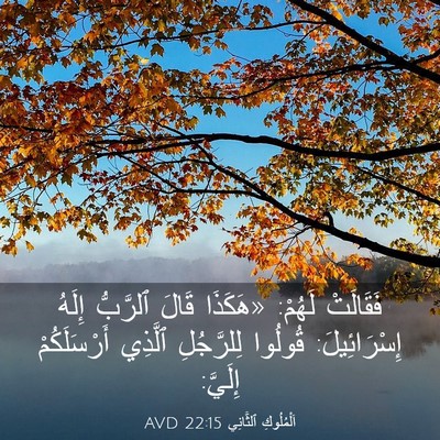 Picture 03 - اَلْمُلُوكِ ٱلثَّانِي 22:15 AVD - فَقَالَتْ لَهُمْ: «هَكَذَا - Bible Verse Picture