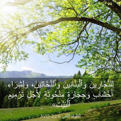 Picture 03 - اَلْمُلُوكِ ٱلثَّانِي 22:6 AVD - لِلنَّجَّارِينَ - Bible Verse Picture