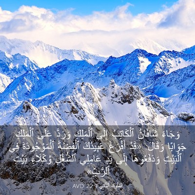 Picture 03 - اَلْمُلُوكِ ٱلثَّانِي 22:9 AVD - وَجَاءَ شَافَانُ - Bible Verse Picture