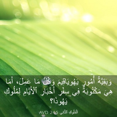 Picture 03 - اَلْمُلُوكِ ٱلثَّانِي 24:5 AVD - وَبَقِيَّةُ أُمُورِ - Bible Verse Picture