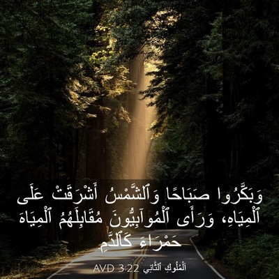 Picture 03 - اَلْمُلُوكِ ٱلثَّانِي 3:22 AVD - وَبَكَّرُوا صَبَاحًا - Bible Verse Picture