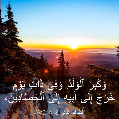 Picture 03 - اَلْمُلُوكِ ٱلثَّانِي 4:18 AVD - وَكَبِرَ ٱلْوَلَدُ. وَفِي - Bible Verse Picture
