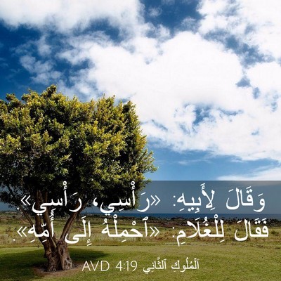 Picture 03 - اَلْمُلُوكِ ٱلثَّانِي 4:19 AVD - وَقَالَ لِأَبِيهِ: - Bible Verse Picture