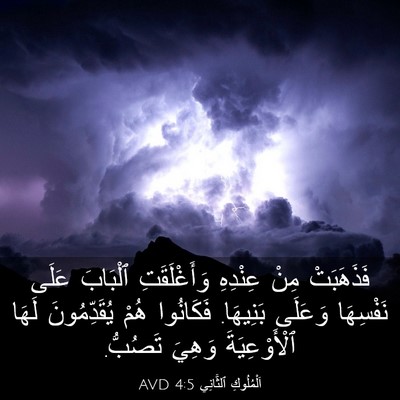 Picture 03 - اَلْمُلُوكِ ٱلثَّانِي 4:5 AVD - فَذَهَبَتْ مِنْ عِنْدِهِ - Bible Verse Picture