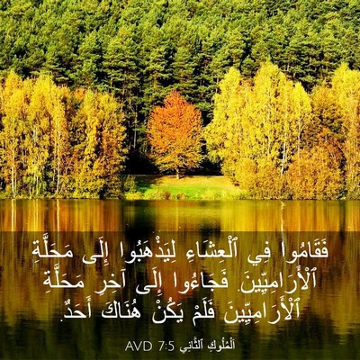 Picture 03 - اَلْمُلُوكِ ٱلثَّانِي 7:5 AVD - فَقَامُوا فِي ٱلْعِشَاءِ - Bible Verse Picture