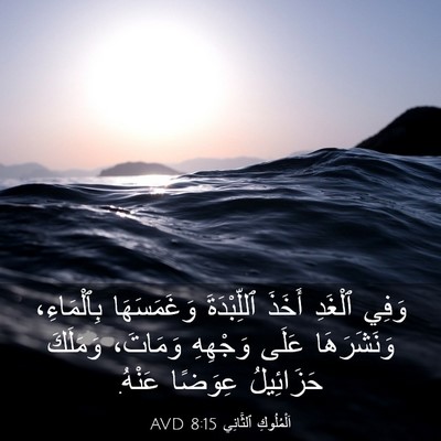 Picture 03 - اَلْمُلُوكِ ٱلثَّانِي 8:15 AVD - وَفِي ٱلْغَدِ أَخَذَ - Bible Verse Picture
