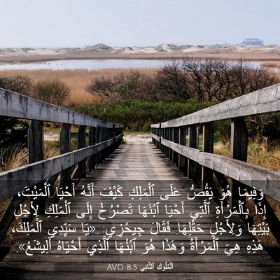 Picture 03 - اَلْمُلُوكِ ٱلثَّانِي 8:5 AVD - وَفِيمَا هُوَ يَقُصُّ - Bible Verse Picture