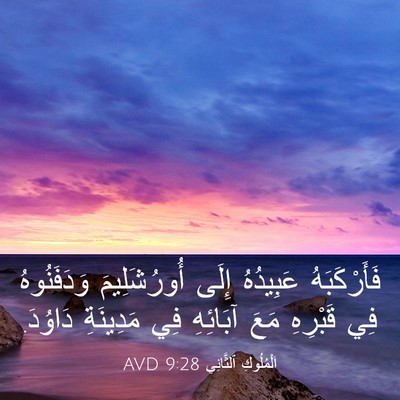 Picture 03 - اَلْمُلُوكِ ٱلثَّانِي 9:28 AVD - فَأَرْكَبَهُ عَبِيدُهُ - Bible Verse Picture