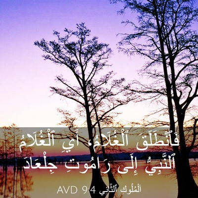Picture 03 - اَلْمُلُوكِ ٱلثَّانِي 9:4 AVD - فَٱنْطَلَقَ ٱلْغُلَامُ، - Bible Verse Picture
