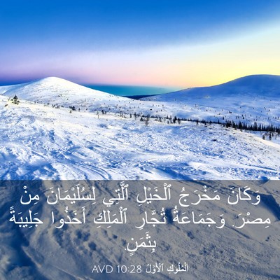 Picture 03 - اَلْمُلُوكِ ٱلْأَوَّلُ 10:28 AVD - وَكَانَ مَخْرَجُ - Bible Verse Picture