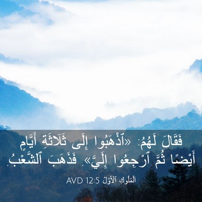 Picture 03 - اَلْمُلُوكِ ٱلْأَوَّلُ 12:5 AVD - فَقَالَ لَهُمُ: «ٱذْهَبُوا - Bible Verse Picture